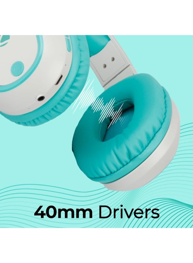 ZEBRONICS Thunder Bluetooth 5.3 Wireless Over Ear Headphones with 60H Backup, Gaming Mode, Dual Pairing, Enc, Aux, Micro Sd, Voice Assistant, Comfortable Earcups, Call Function (Sea Green) - Image 5